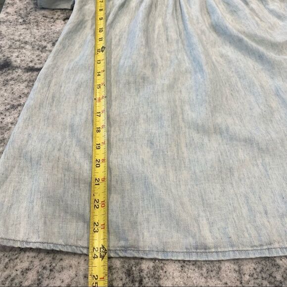 Michael Stars Small Chambray Short Sleeve Off Shoulder Chambray Top Shirt - Picture 7 of 8